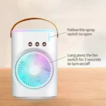 Φορητό USB Κλιματιστικό με Υδρονέφωση & Φωτισμό RGB - Λευκό Arrango