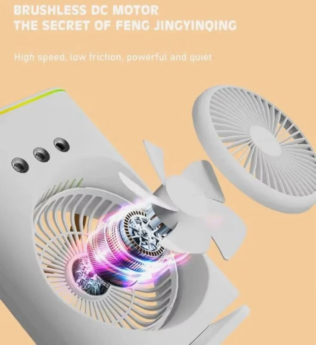 Φορητό USB Κλιματιστικό με Υδρονέφωση & Φωτισμό RGB - Λευκό Arrango