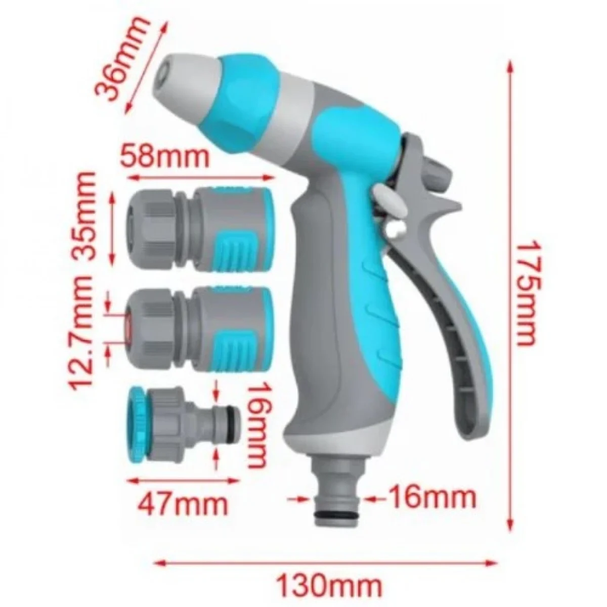 Σετ Εξαρτημάτων Ποτίσματος με Ρυθμιζόμενο Εκτοξευτήρα
