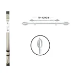70-120cm Μεταλλικό Κουρτινόξυλο Πτυσσόμενο Λευκό Φ16-19mm