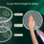 Πτυσσόμενη Ηλεκτρική Ρακέτα Κουνουπιών με UV Λάμπα & USB Φόρτιση - Arrango