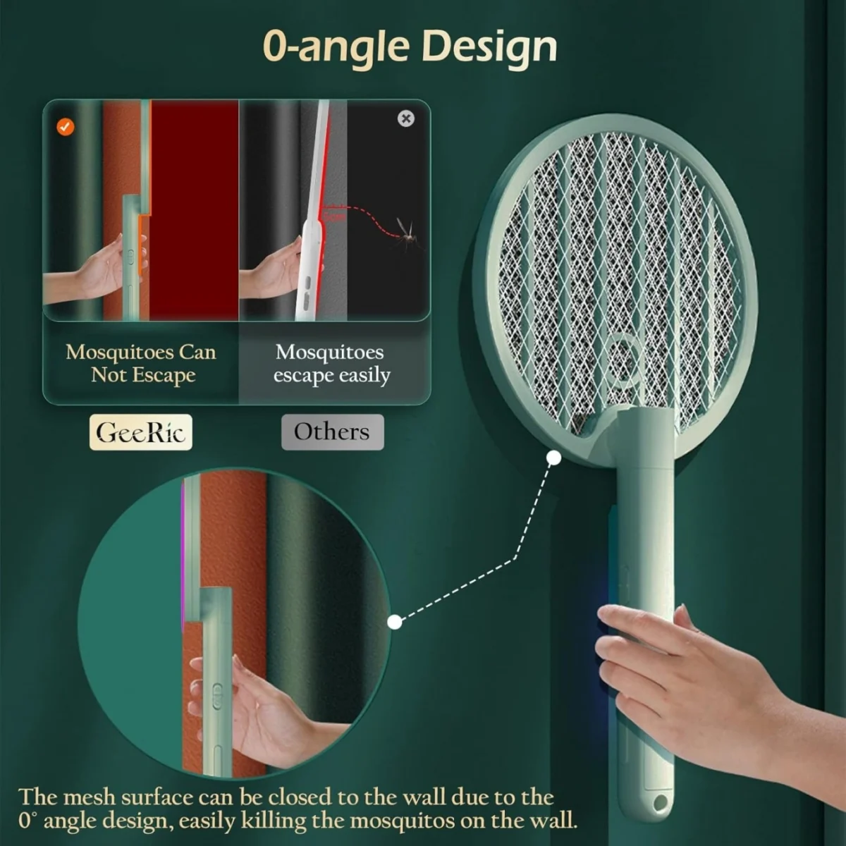 Πτυσσόμενη Ηλεκτρική Ρακέτα Κουνουπιών με UV Λάμπα & USB Φόρτιση - Arrango