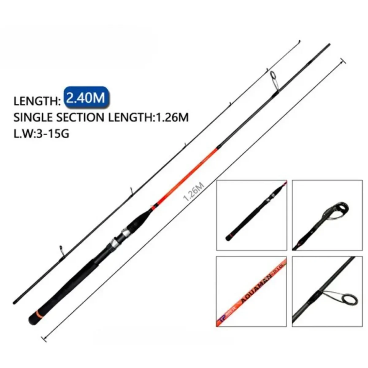 240cm Καλάμι Ψαρέματος Spinning (3-15g) – Ελαφρύ & Ακριβές 38212