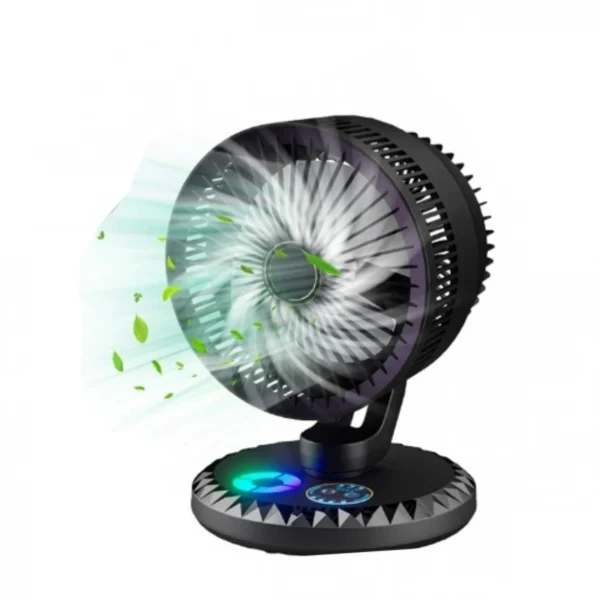 18cm Επιτραπέζιος USB Ανεμιστήρας με Ρύθμιση Ισχύος, Χρονοδιακόπτη & LED Φωτισμό - Arrango