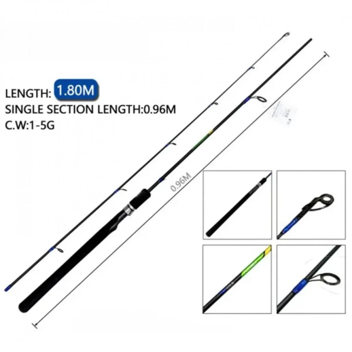 180cm Καλάμι Ψαρέματος Spinning (1-5g) – Ελαφρύ & Ακριβές 38208