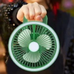 Επιτραπέζιος & Κρεμαστός Φορητός RGB Mini Ανεμιστήρας 2 σε 1 με LED και USB Φόρτιση Πράσινο – Arrango