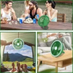 Επιτραπέζιος & Κρεμαστός Φορητός RGB Mini Ανεμιστήρας 2 σε 1 με LED και USB Φόρτιση Πράσινο – Arrango