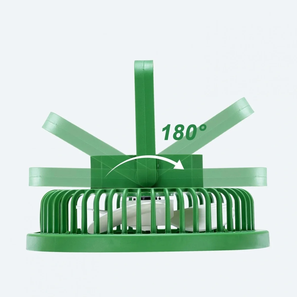 Επιτραπέζιος & Κρεμαστός Φορητός RGB Mini Ανεμιστήρας 2 σε 1 με LED και USB Φόρτιση Πράσινο – Arrango