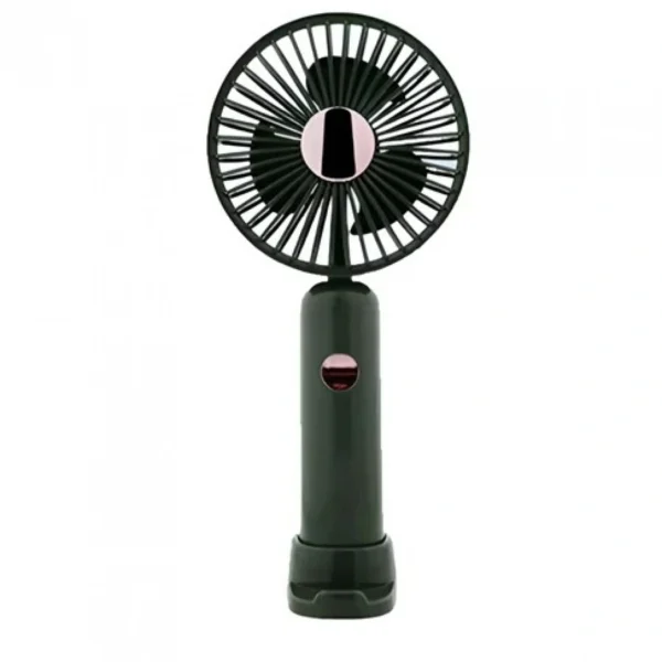 Μίνι Φορητός Επαναφορτιζόμενος Ανεμιστήρας με Bάση Κινητού - Μαύρος