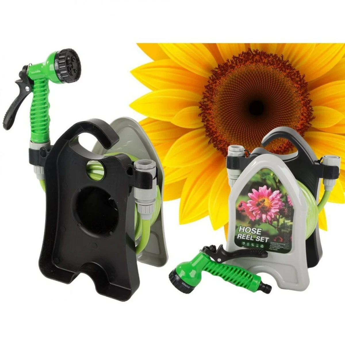 10 m Λάστιχο Ποτίσματος Κήπου με Πιστόλι & Βάση Στήριξης – 7 Μοτίβα Ψεκασμού, Ταχεία Σύνδεση 1/2”