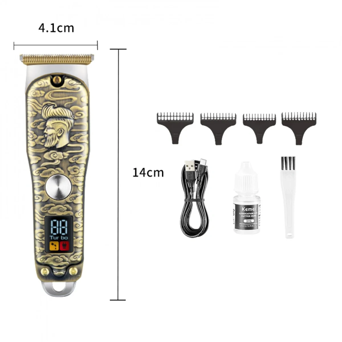 Επαναφορτιζόμενη Κουρευτική Μηχανή με Οθόνη LED Kemei KM-077