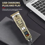 Επαναφορτιζόμενη Κουρευτική Μηχανή με Οθόνη LED Kemei KM-077