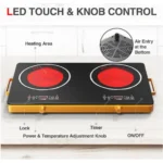 4800W Επιτραπέζια Διπλή Εστία Κεραμική με Διακόπτες Αφής RAF R.8088