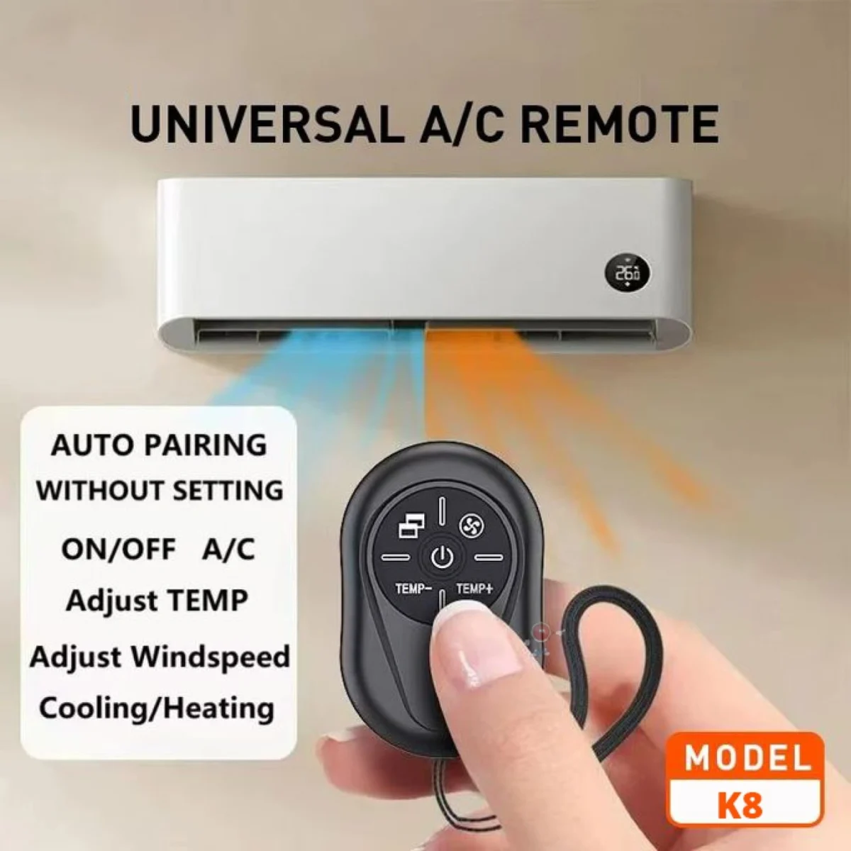 K8 Mini Universal Τηλεχειριστήριο για Κλιματιστικό