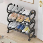 Παπουτσοθήκη με 3 Ράφια Αποθήκευσης & Ροδάκια JP-0134 Μαύρο