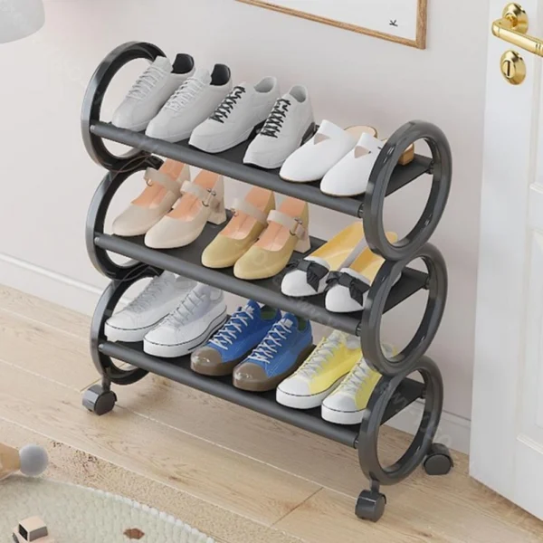 Παπουτσοθήκη με 3 Ράφια Αποθήκευσης & Ροδάκια JP-0134 Μαύρο