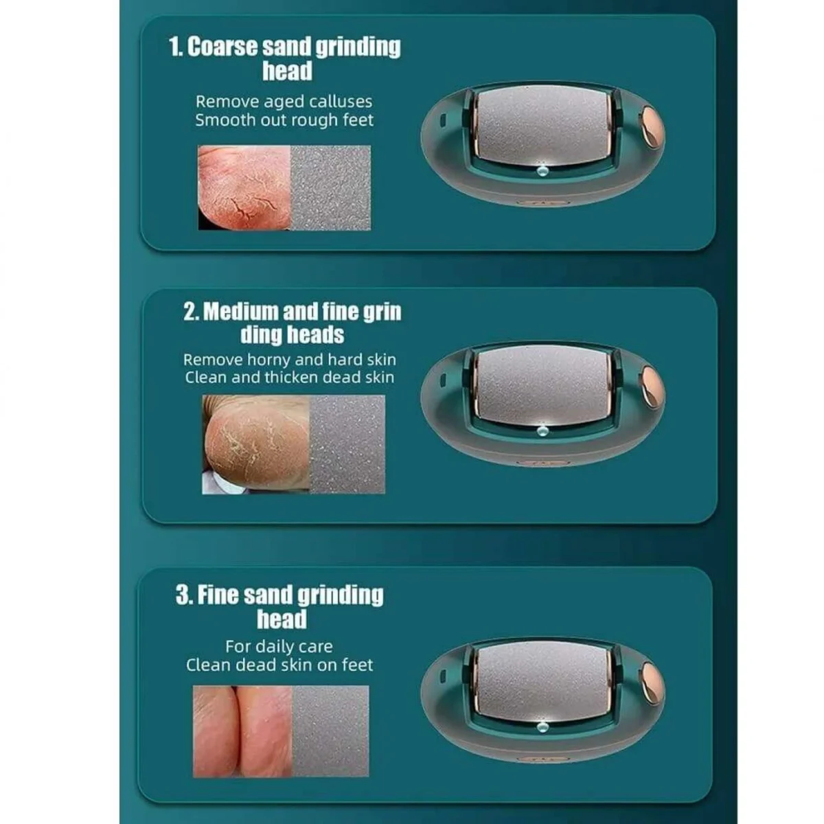 Ηλεκτρική Συσκευή Αφαίρεσης Κάλων & Νεκρών Κυττάρων - FootTreat Electric Callus RemoverKemei KM-6865 Πράσινο