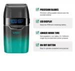 Επαναφορτιζόμενη Ξυριστική Μηχανή Αδιάβροχη με Οθόνη LED VGR V-308