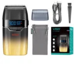 Επαναφορτιζόμενη Ξυριστική Μηχανή Αδιάβροχη με Οθόνη LED VGR V-308