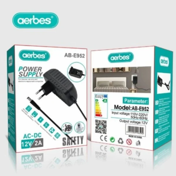 Αντάπτορας πρίζας AC/DC 12V 2A AB-E952 Aerbes