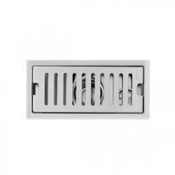 Inox Σχαράκι-Σιφώνι Αποχέτευσης 10x20cm με Διπλό Φίλτρο Συγκράτησης Σκουπιδιών