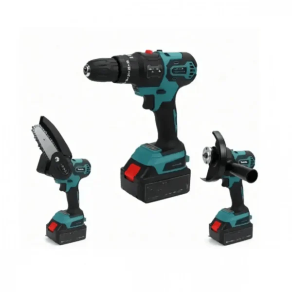 Σετ Δραπανοκατσάβιδο & Κατσαβίδι & Αλυσοπρίονο & Μπουλονόκλειδο & Φυσητήρας με Μπαταρίες και Θήκη Bisutime