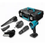 Σετ Δραπανοκατσάβιδο & Κατσαβίδι & Αλυσοπρίονο & Μπουλονόκλειδο & Φυσητήρας με Μπαταρίες και Θήκη Bisutime