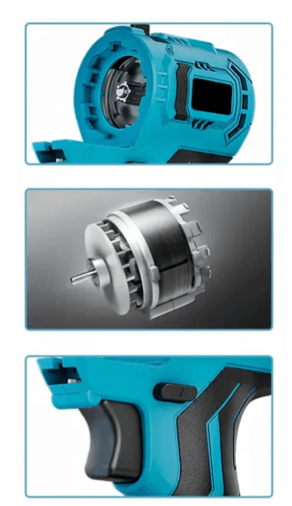Σετ Δραπανοκατσάβιδο & Κατσαβίδι & Αλυσοπρίονο & Μπουλονόκλειδο & Φυσητήρας με Μπαταρίες και Θήκη Bisutime