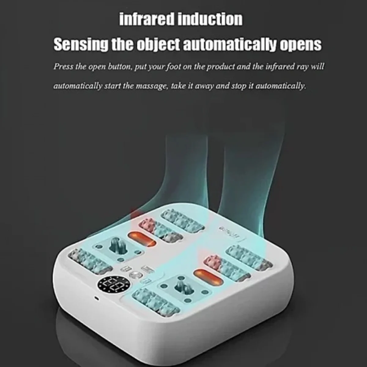 Θερμαινόμενο Roller Μασάζ για τα Πόδια με Δόνηση Λευκό