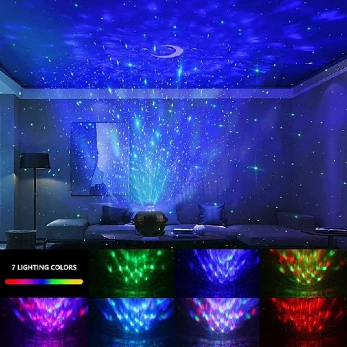 4 σε 1 Προβολέας Galaxy με Bluetooth και Φωνητικό Ελεγχο Galaxy Nightlight Projector LED – Μαύρο