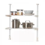 Ραφιέρα Κουζίνας με Ρυθμιζόμενο Ύψος 75-150εκ., Πλάτος 44εκ. και 2 Ράφια Βάθους 26εκ.