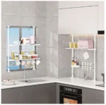 Ραφιέρα Κουζίνας με Ρυθμιζόμενο Ύψος 75-150εκ., Πλάτος 44εκ. και 2 Ράφια Βάθους 26εκ.