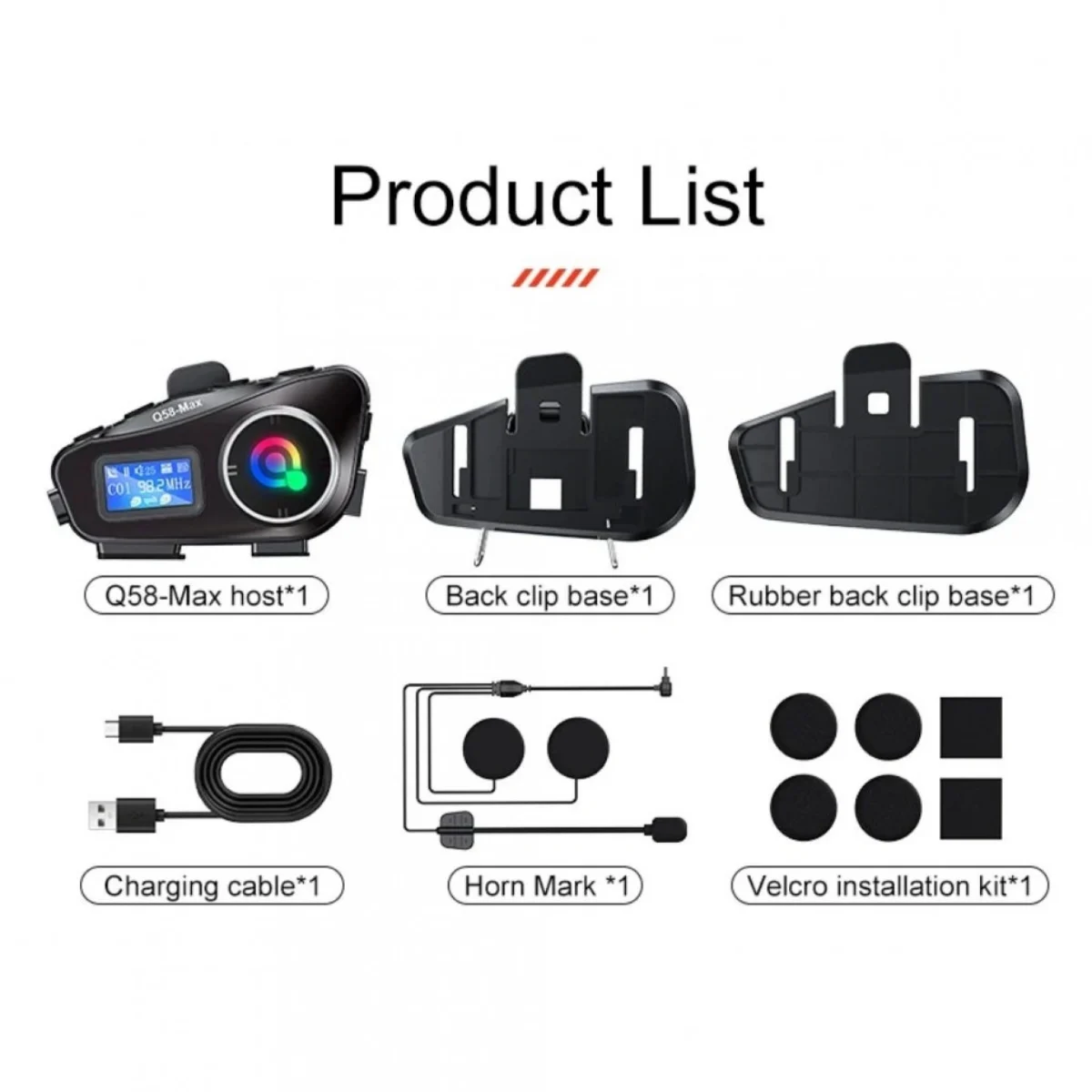 Σύστημα Μονής Ενδοεπικοινωνίας Bluetooth για Κράνος Μηχανής Q58-Max