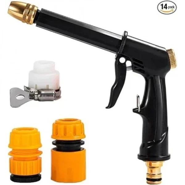 Σετ Πλυστικού Ποτίσματος με Ακροφύσιο και Ταχυσύνδεσμους 1/4″ Μαύρο/Πορτοκαλί