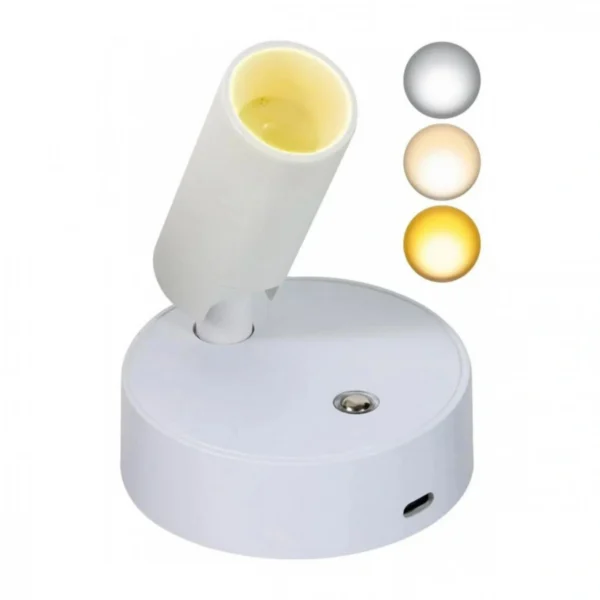 Μαγνητικό Επαναφορτιζόμενο LED Σποτ με Βάση – Λευκό GT-276