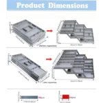Επεκτεινόμενο Συρτάρι Οργάνωσης 3 Επιπέδων με Διαχωριστικά Smart Drawer Γκρι