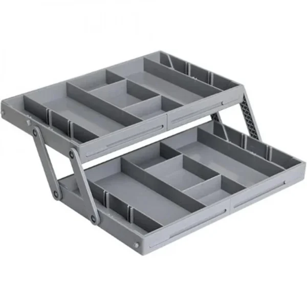 Επεκτεινόμενο Συρτάρι Οργάνωσης 2 Επιπέδων με Διαχωριστικά Smart Drawer Γκρι