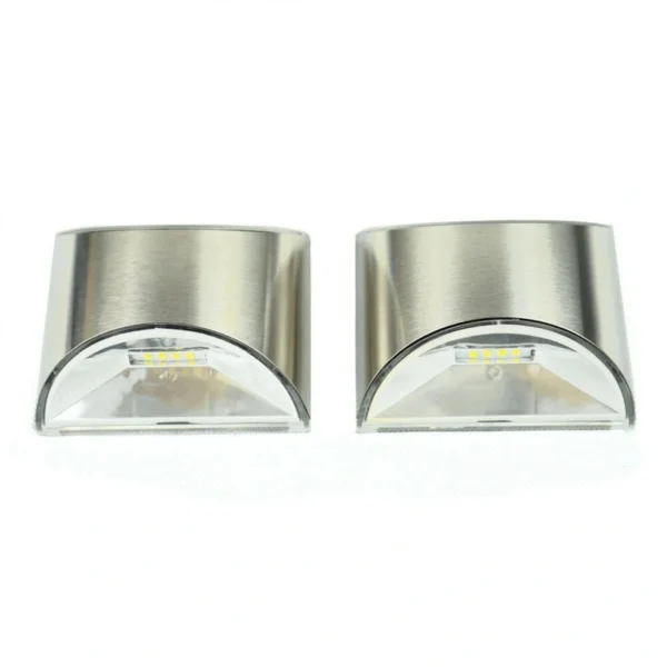 Ηλιακό Φωτιστικό Απλίκα 2τμχ LED Ανοξείδωτο