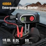 DINGQI Jump Starter 12V & Power Bank 12.000mAh Εκκινητής Μπαταρίας Αυτοκινήτου με Φακό, Κροκοδειλάκια, Καλώδια Φόρτισης, Πυξίδα & Βαλιτσάκι Μεταφοράς