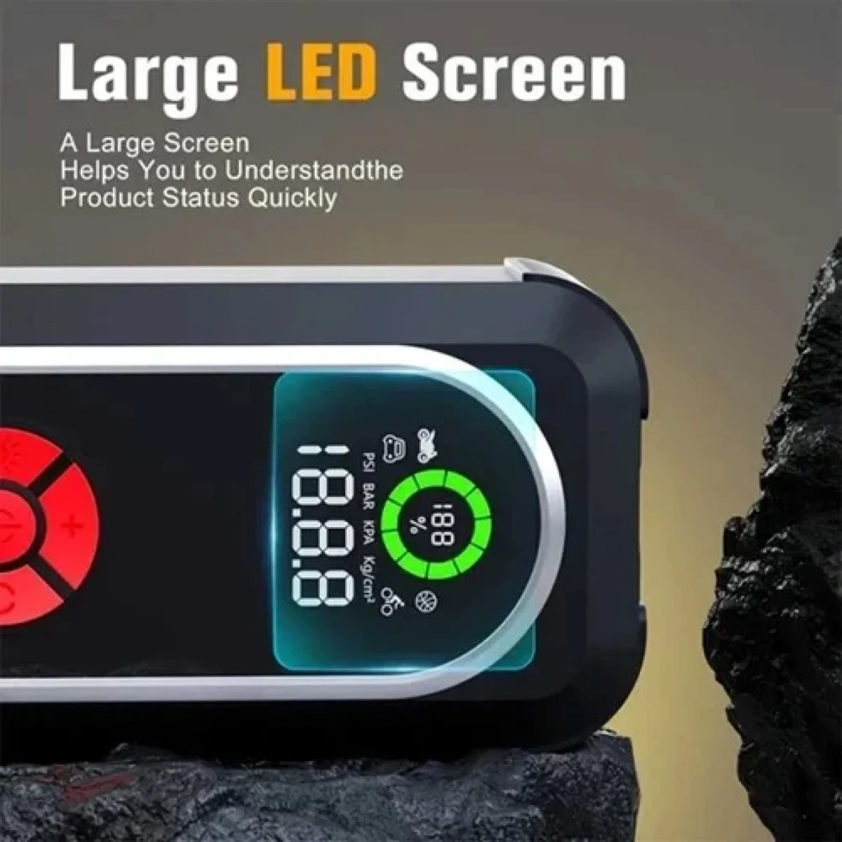 DINGQI Jump Starter 12V & Power Bank 12.000mAh Εκκινητής Μπαταρίας Αυτοκινήτου με Φακό, Κροκοδειλάκια, Καλώδια Φόρτισης, Πυξίδα & Βαλιτσάκι Μεταφοράς