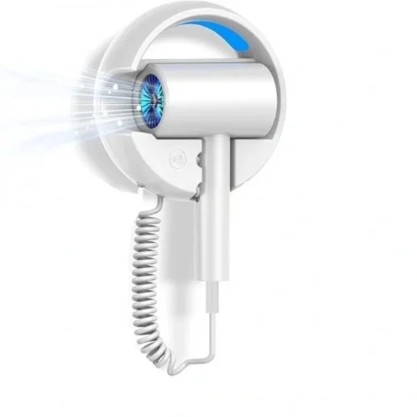 Επιτοίχιο Πιστολάκι Μαλλιών Ξενοδοχειακού Τύπου με Αρνητικά Ιόντα & Μπλε Φως