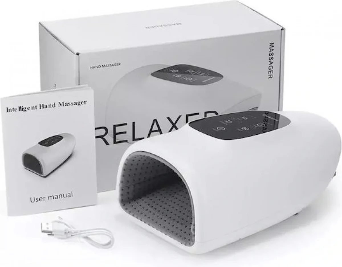 Συσκευή Μασάζ Χεριών με Οθόνη Αφής, 3 Λειτουργίες, Θερμότητα, Δόνηση & Τηλεχειρισμό