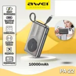 Power Bank Awei PA-22 10000mAh με Μαγνητική Ασύρματη Φόρτιση & LED Οθόνη