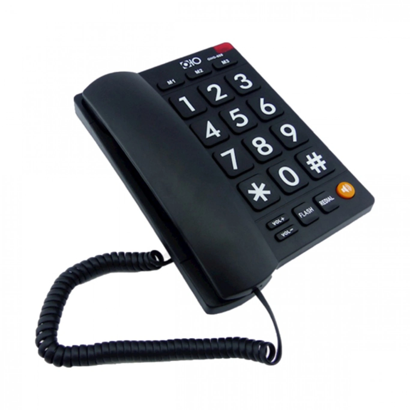 Ενσύρματο Τηλέφωνο Μαύρο με Μεγάλα Πλήκτρα για Ηλικιωμένους OHO-808 Ενσύρματο Τηλέφωνο Μαύρο με Μεγάλα Πλήκτρα για Ηλικιωμένους OHO-808