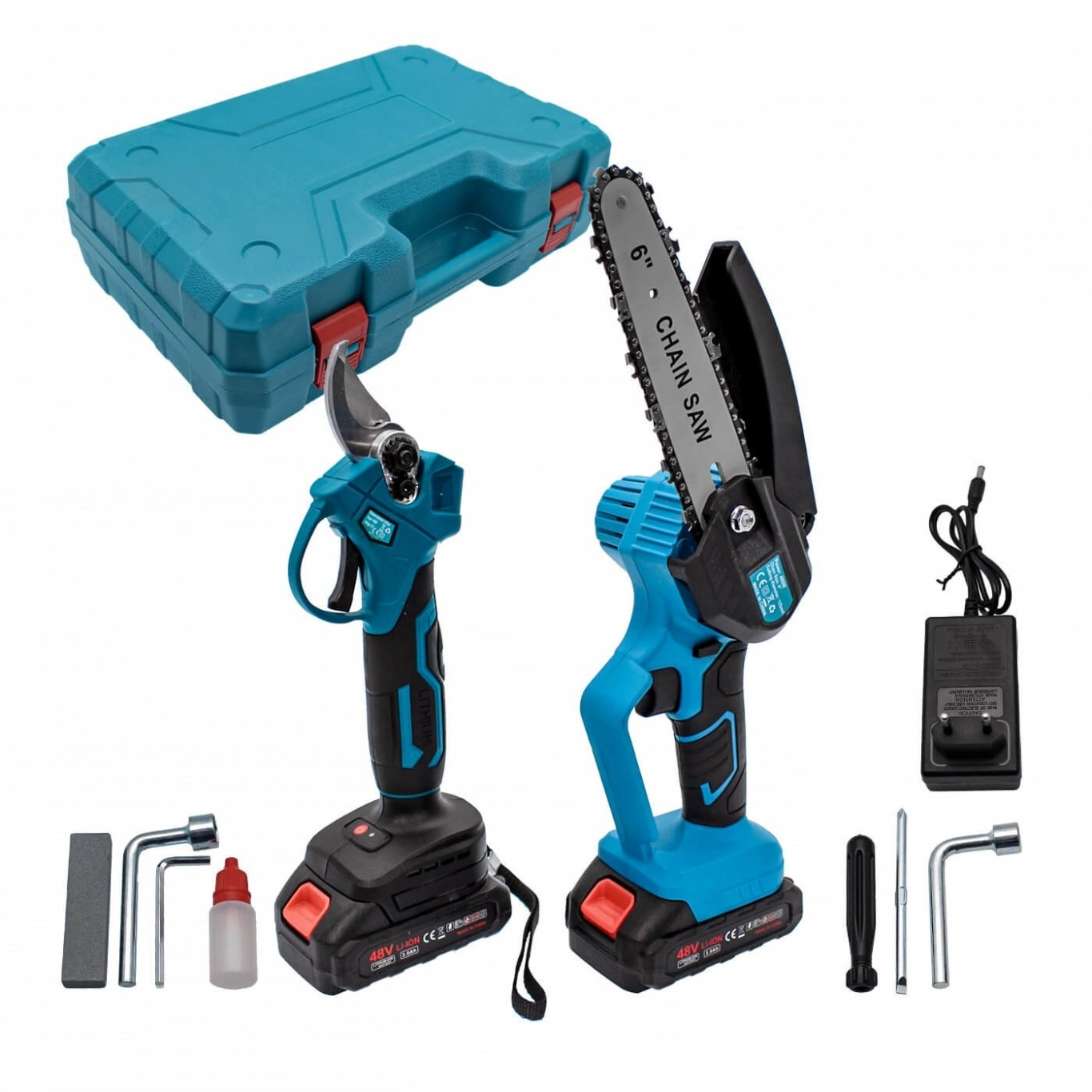 Σετ Mini Αλυσοπρίονο & Ψαλίδι Κλαδέματος με 2 Μπαταρίες 48V NL-6342 Σετ Mini Αλυσοπρίονο & Ψαλίδι Κλαδέματος με 2 Μπαταρίες 48V NL-6342