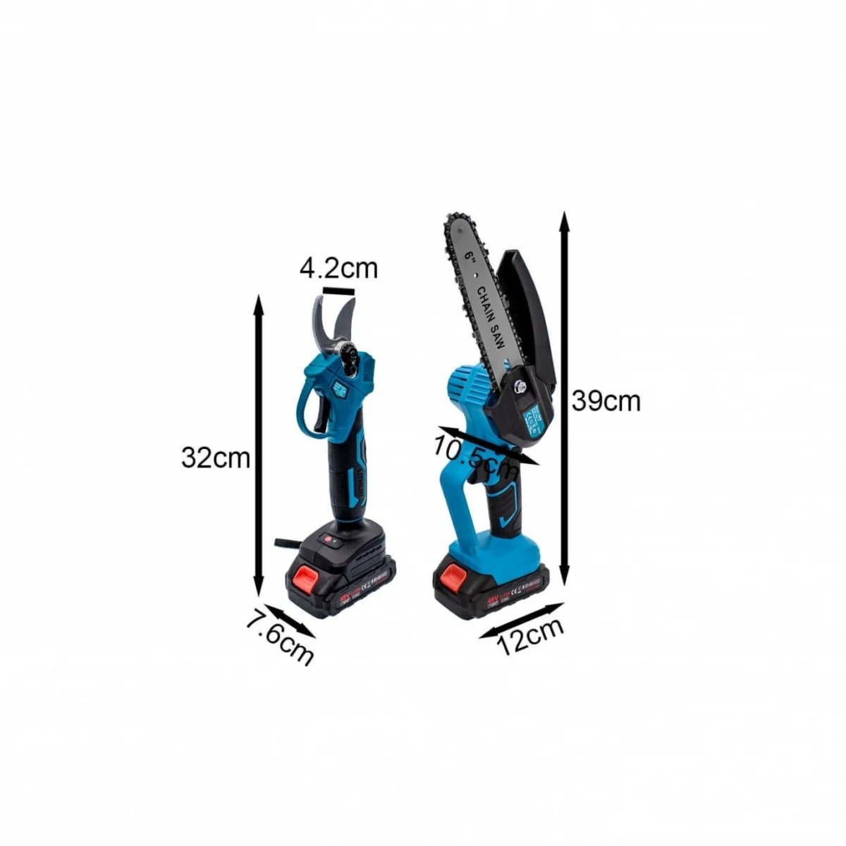 Σετ Mini Αλυσοπρίονο & Ψαλίδι Κλαδέματος με 2 Μπαταρίες 48V NL-6342