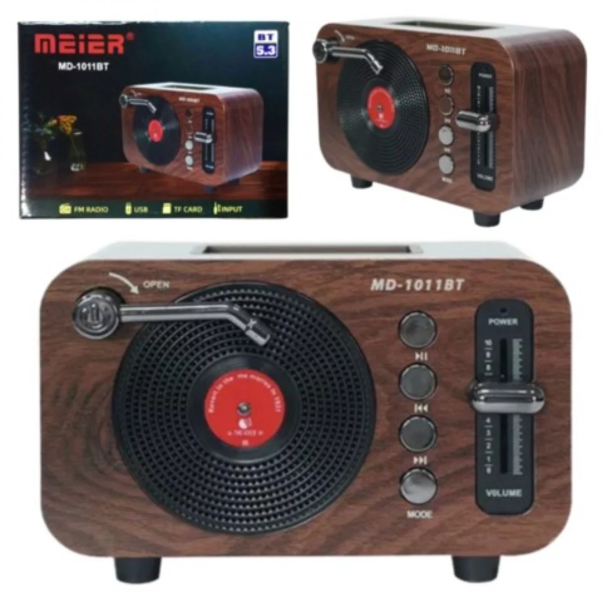 Φορητό Ασύρματο Ηχείο Ρετρό MD-1011BT με USB/TF/FM