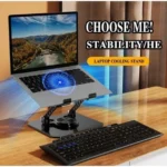 Ρυθμιζόμενη Βάση Laptop No.268 με Ανεμιστήρα Ψύξης και Περιστροφή 360°