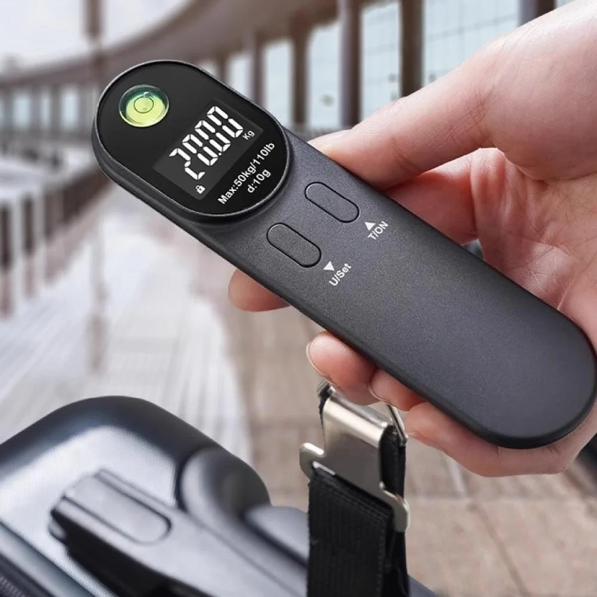 Ηλεκτρονική Ζυγαριά Αποσκευών με LCD Οθόνη & Αλφάδι HYE1506