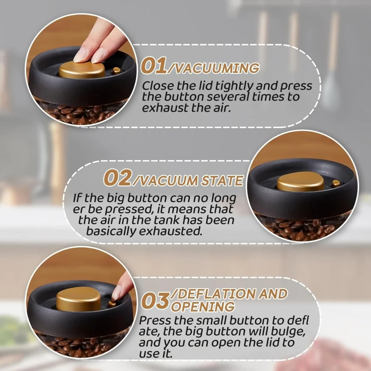 Γυάλινο Βάζο Αποθήκευσης Κουζίνας Με Αεροστεγές Κλείσιμο Καπακιού 900ml ZKM-900